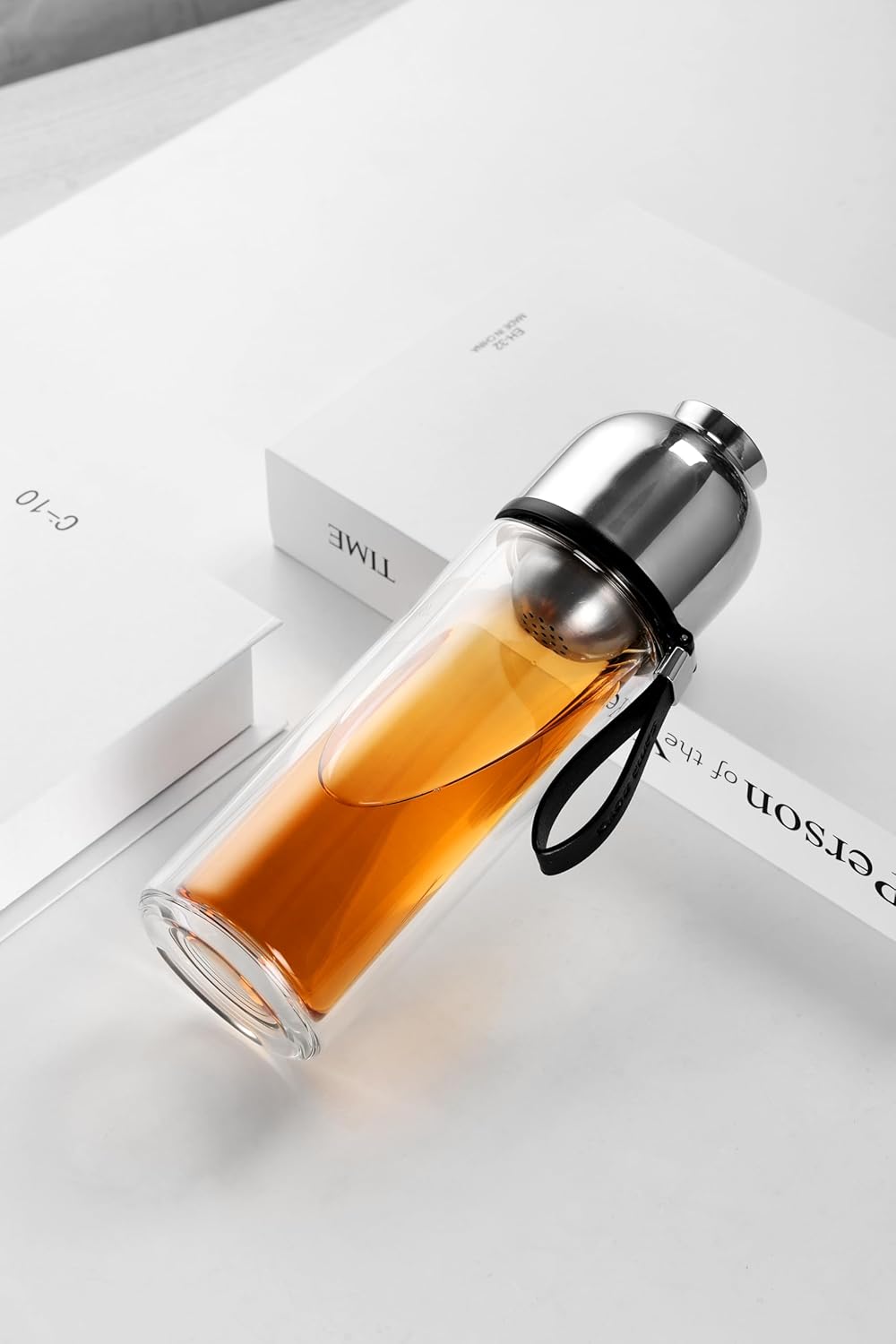 Double Wall Borosilicate Glass Tea Infuser Bottle A18104