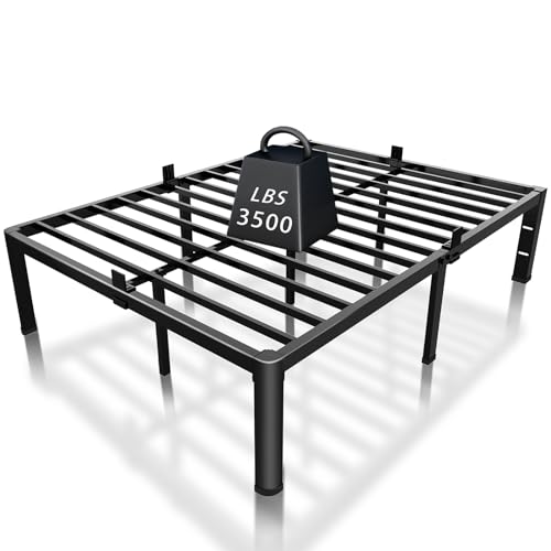 12 inch California King Size Metal Bed Frame with Headboard Hole N1387