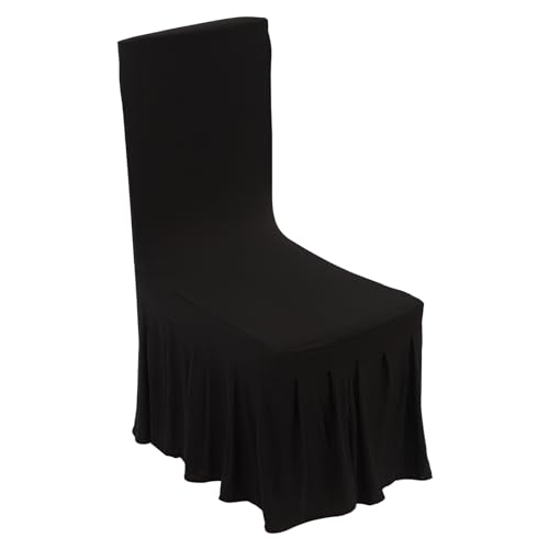 30PCS Fitted Folding Chair Covers with Skirt (Black) T446623