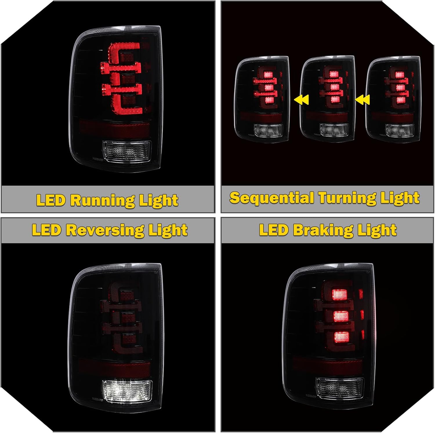 Black Smoke Lens LED Taillights 1 Pair M987