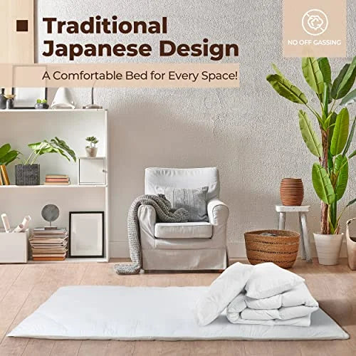 Twin Japanese Floor Mattress with Cotton Zip Cover J497