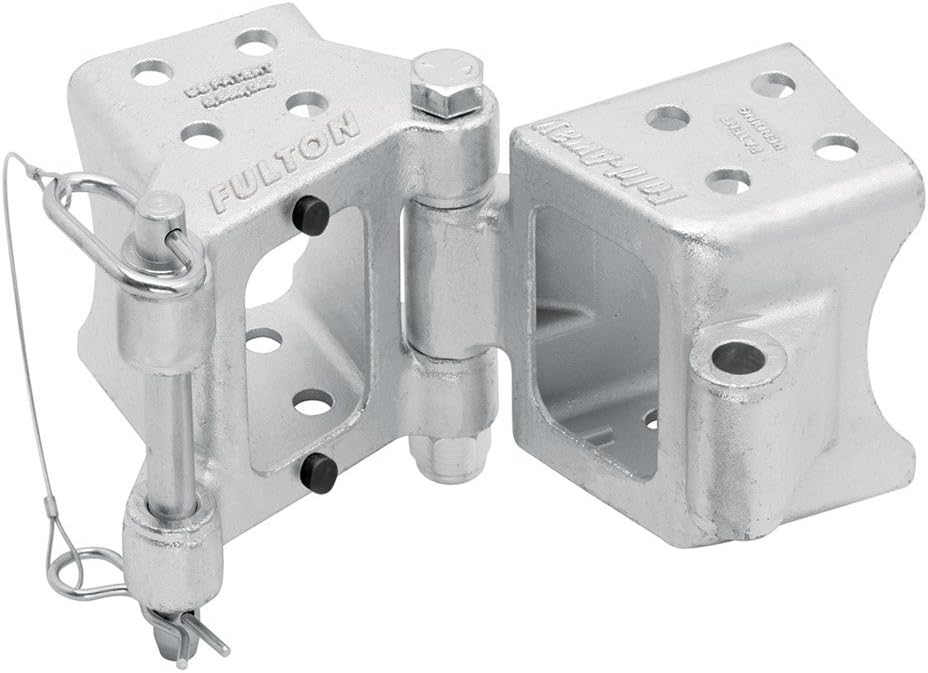 Fulton Fold-Away Bolt-On Hinge Kit 3" x 5" Trailer Beam, Rating 9,000 lbs., 48" Pivot, Z-Max 600 Zinc Finish J19293
