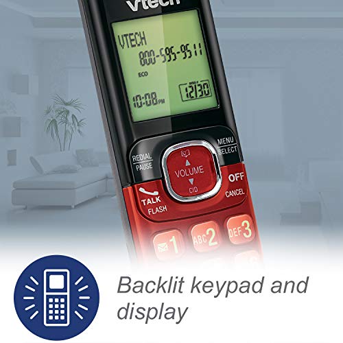 4-Handset DECT 6.0 Cordless Phone with Answering System and Caller ID, Wall-Mountable V61879