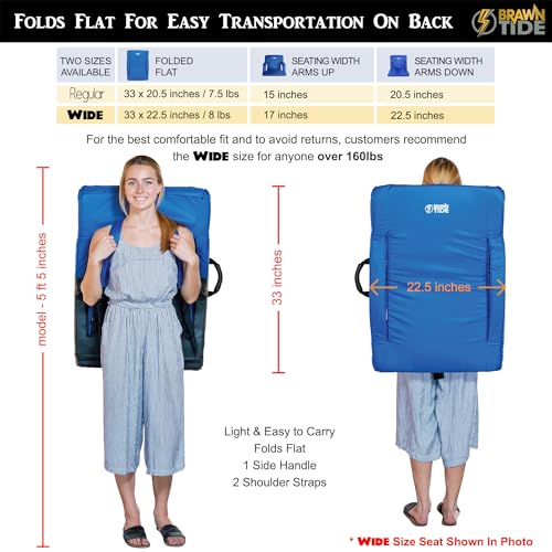 Stadium Seat with Back Support, Thick Padding, 2 Steel Bleacher Hooks, 4 Pockets, 2 Cup Holders Z83437