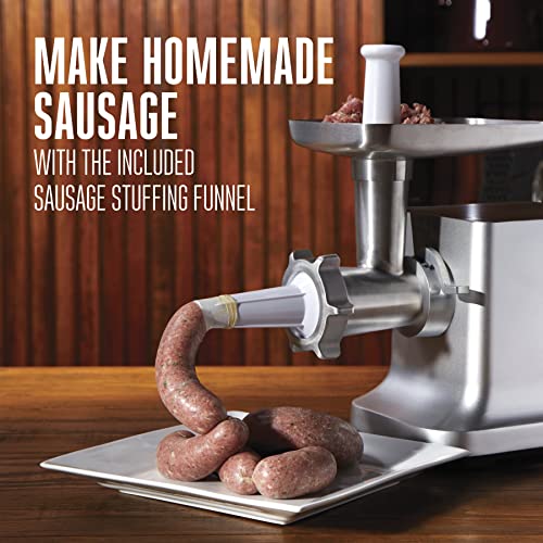 Electric Meat Grinder & Sausage Stuffer, 750 Watt, Stainless Steel Grinding Plates, Die-Cast Aluminum K405023