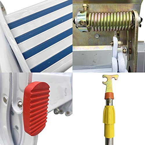 9.8 ft Wall Mounted Telescopic Folding Attic Ladder with Adjustable Height O3163