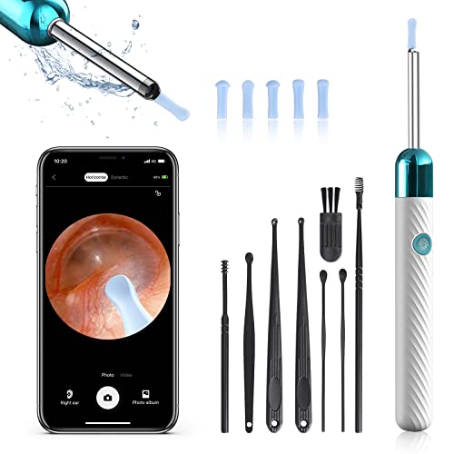 Ear Wax Removal Kit with Camera 1080P Otoscope Light 6 Ear Pick Blue P809