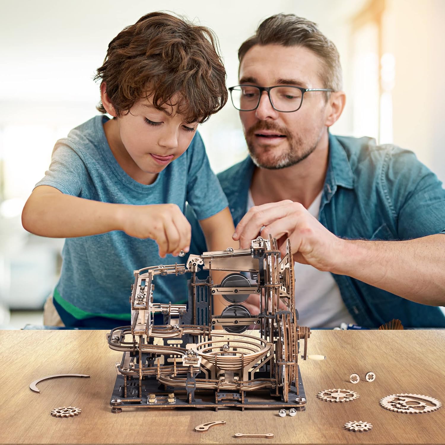 3D Wooden Marble Run Chain Mechanical Building Kit B721