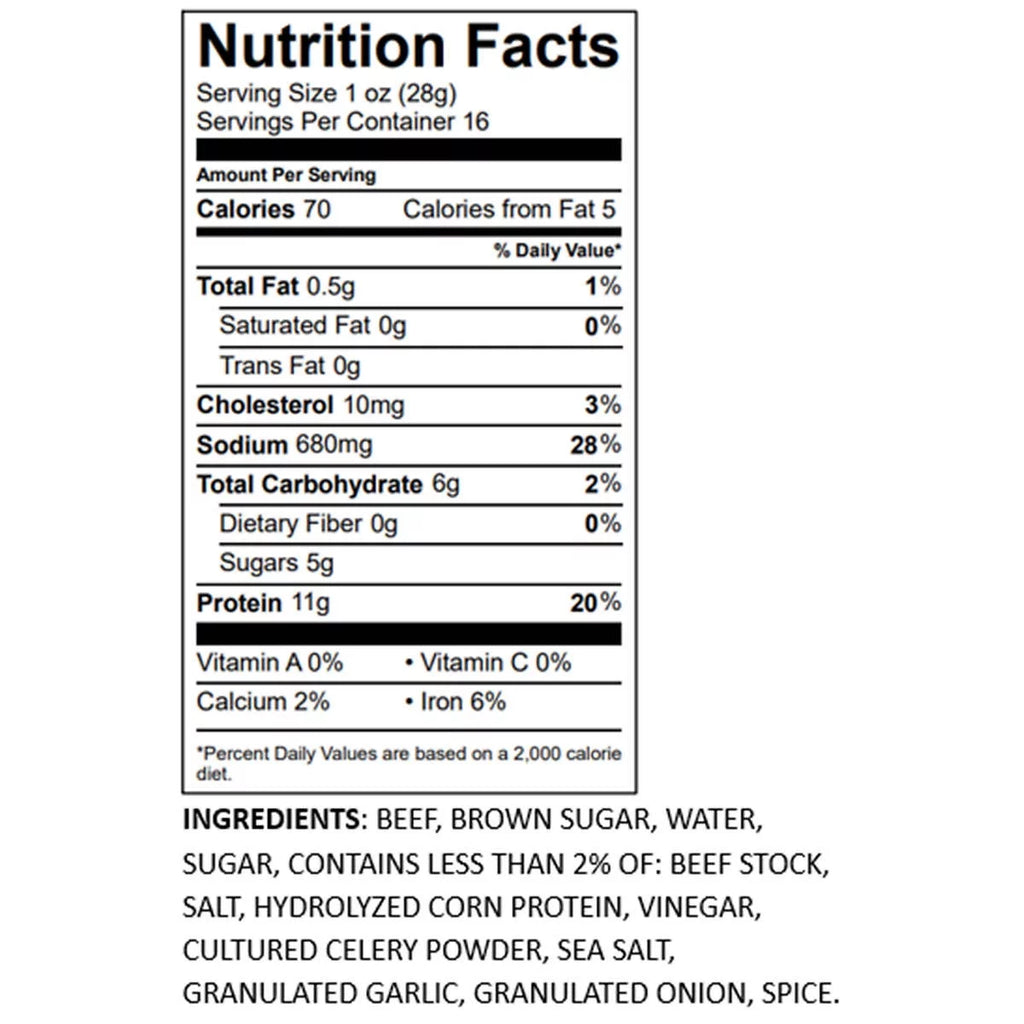 Beef Jerky, Original, 16 Ounce M413056