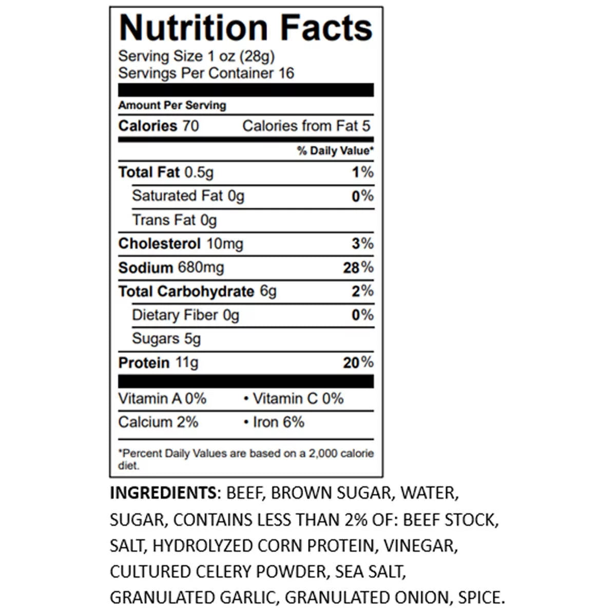 Beef Jerky, Original, 16 Ounce M413056