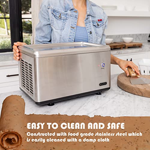 0.5-Quart Stainless Steel Rolled Ice Cream Maker with Compressor P2666