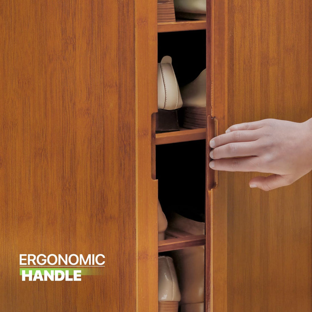 5 Tier Bamboo Shoe Cabinet with Doors H204343