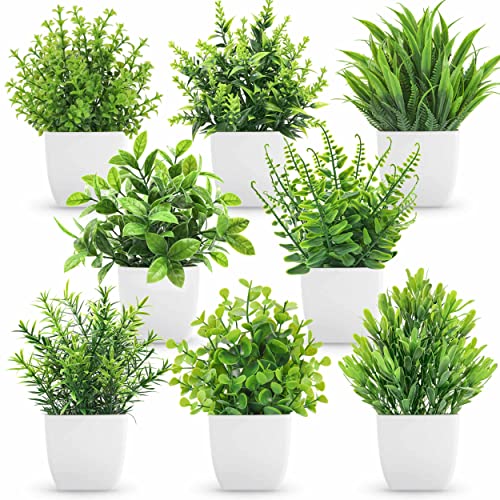 8 Packs Artificial Faux Potted Plants Y4105