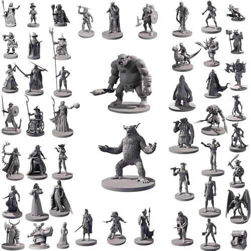 50 Miniatures Fantasy Tabletop RPG Figures A2704