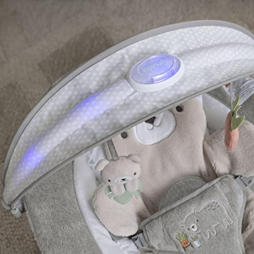 Baby Bouncer Seat with Light Up Toy Bar and Bunny Tummy Time Pillow Mat W31394