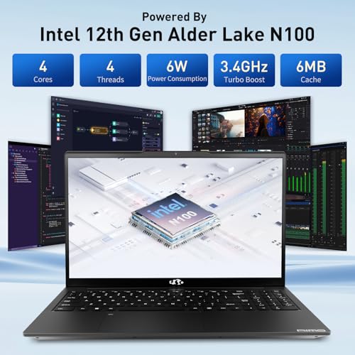 15.6 IPS FHD Laptop, 16GB RAM 1TB SSD Intel Pentium Quad Core N100, Backlit Keyboard Fingerprint B1225