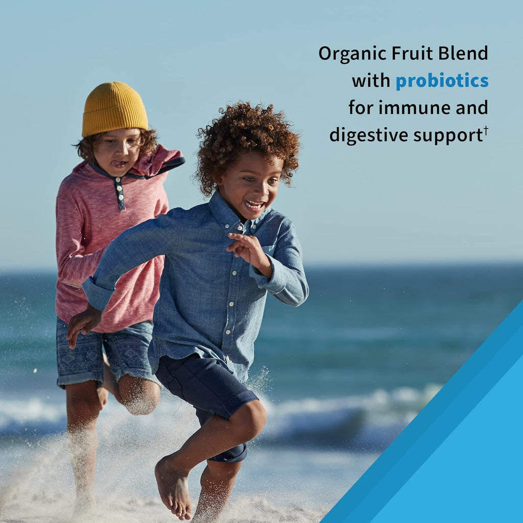 Kids Multivitamin Gummy with Iron, Probiotics, Vitamins D, C, E, B, Zinc, Non-GMO, Gluten-Free, Orange, 30 Day Supply M4542