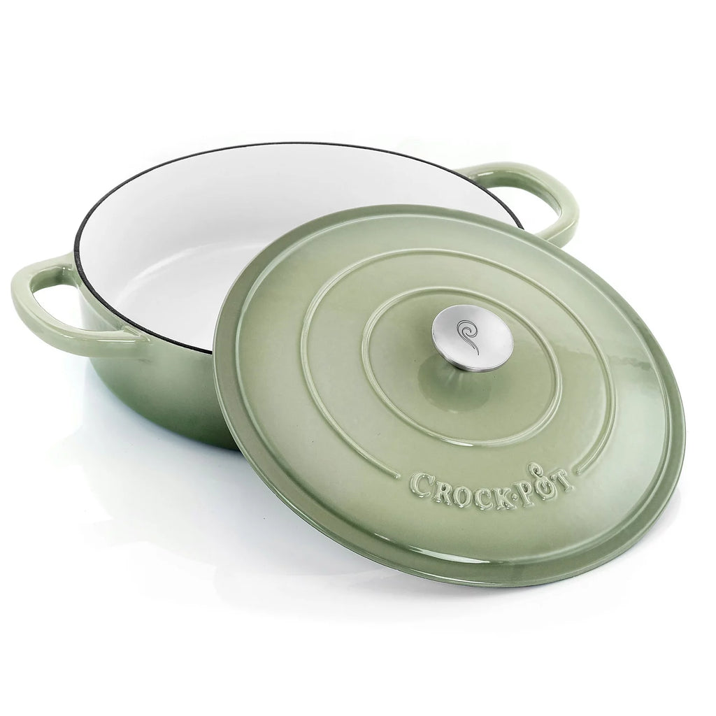5 Quart Enameled Cast Iron Braiser Pan with Lid in Pistachio Green I294