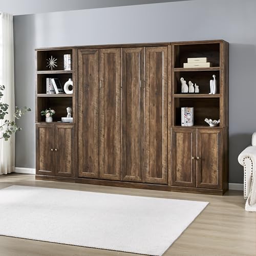 Queen Wooden Murphy Bed, Folding Wall Bed D180