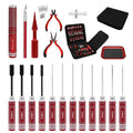 19 Pcs RC Car Tool Kit Hex Screwdriver Set Nut Drivers Phillips Screwdrivers Plier Wrench Body Reamer Black K701
