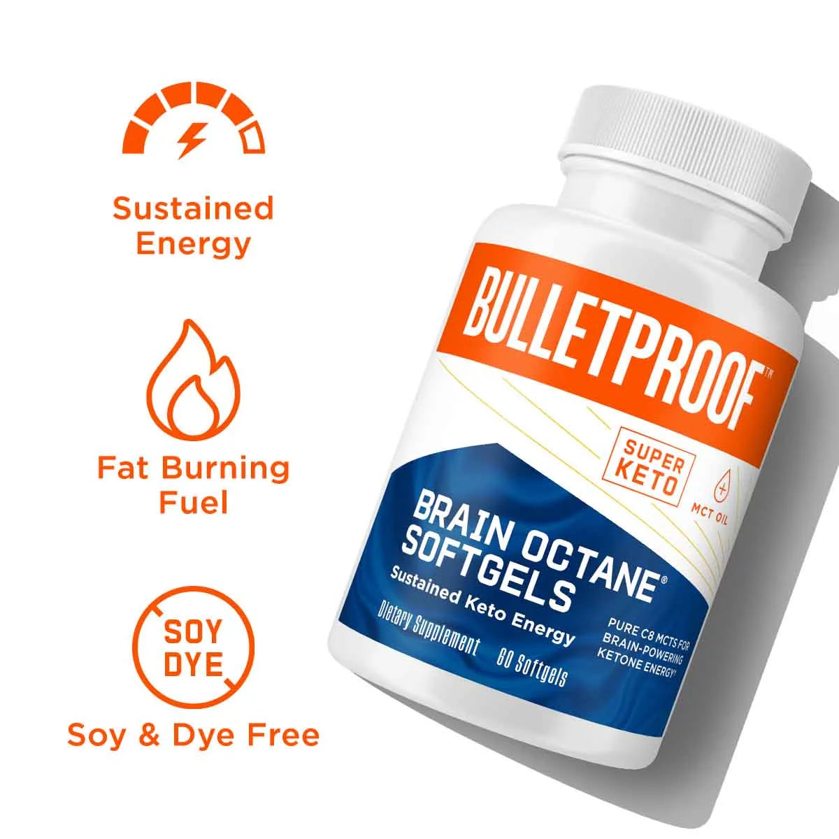 60 Softgels C8 MCT Oil from Non-GMO Coconuts E63611