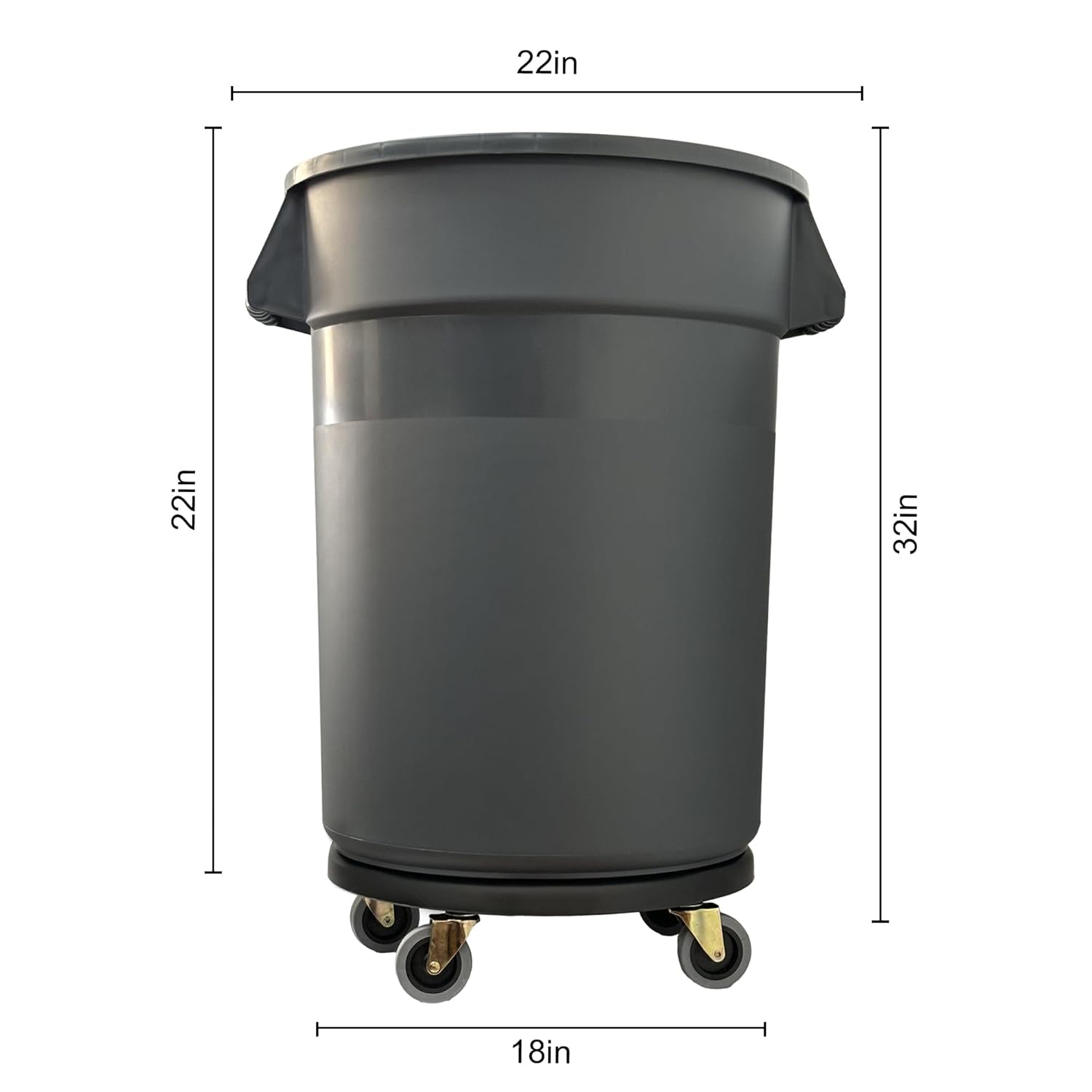 32 Gallon Outdoor Trash Can with Lid and Wheels R106103