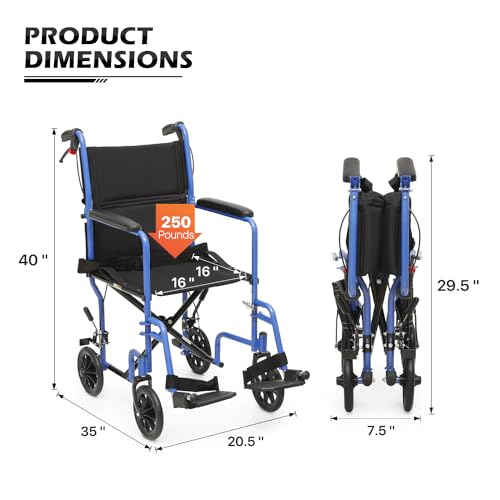Lightweight 16 Inch Seat Wheelchair with Locking Hand Brakes R865529