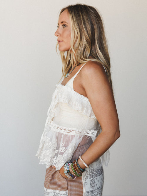 Dreaming While Awake Lace Cami - Ivory