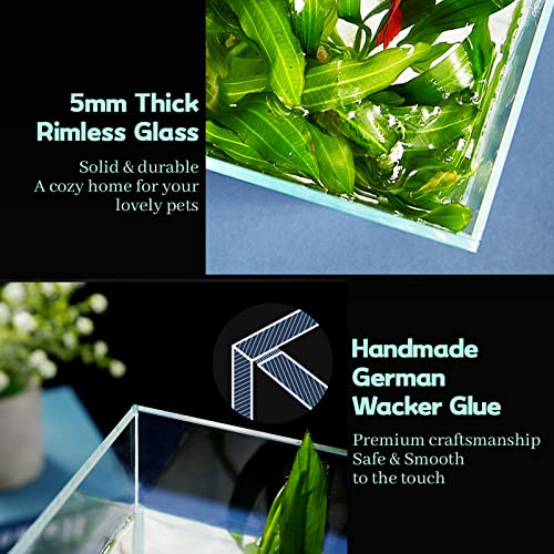 3 Gallon Rimless Low Iron Glass Fish Tank with Fish Net & Cleaning Tools H225370
