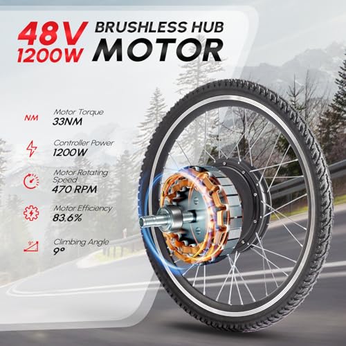 48V 1200W 26" Electric Bike Hub Motor Kit J81826