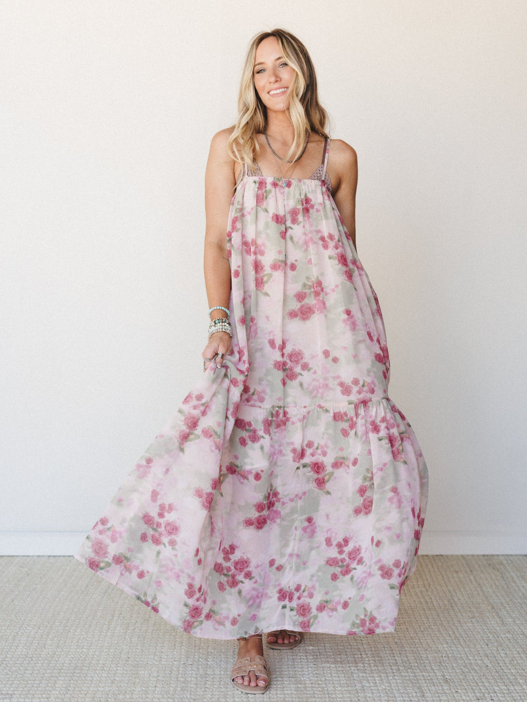 Days of Old Floral Maxi Dress - Mauve Rose