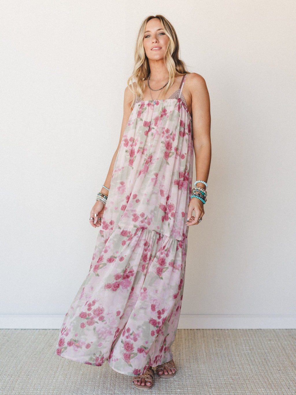 Days of Old Floral Maxi Dress - Mauve Rose