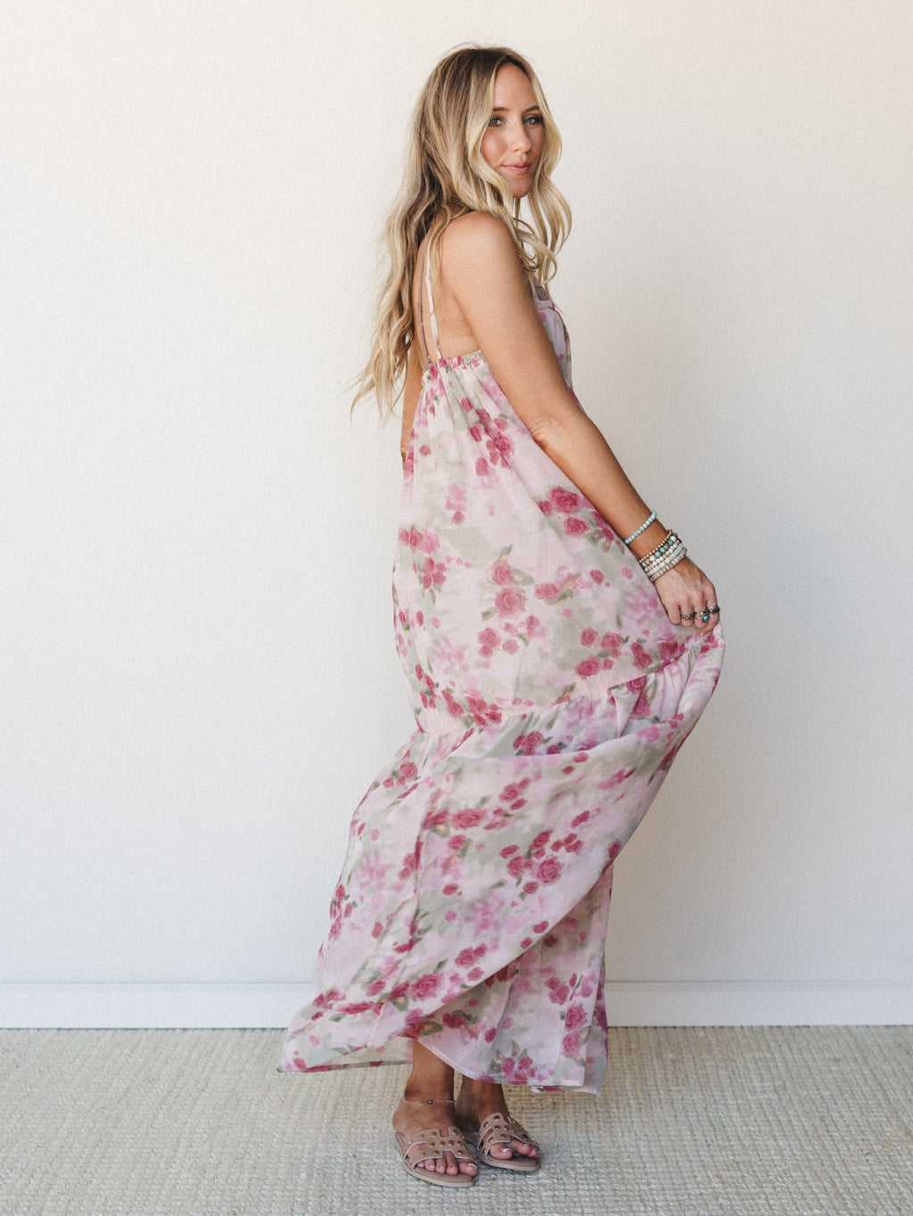 Days of Old Floral Maxi Dress - Mauve Rose