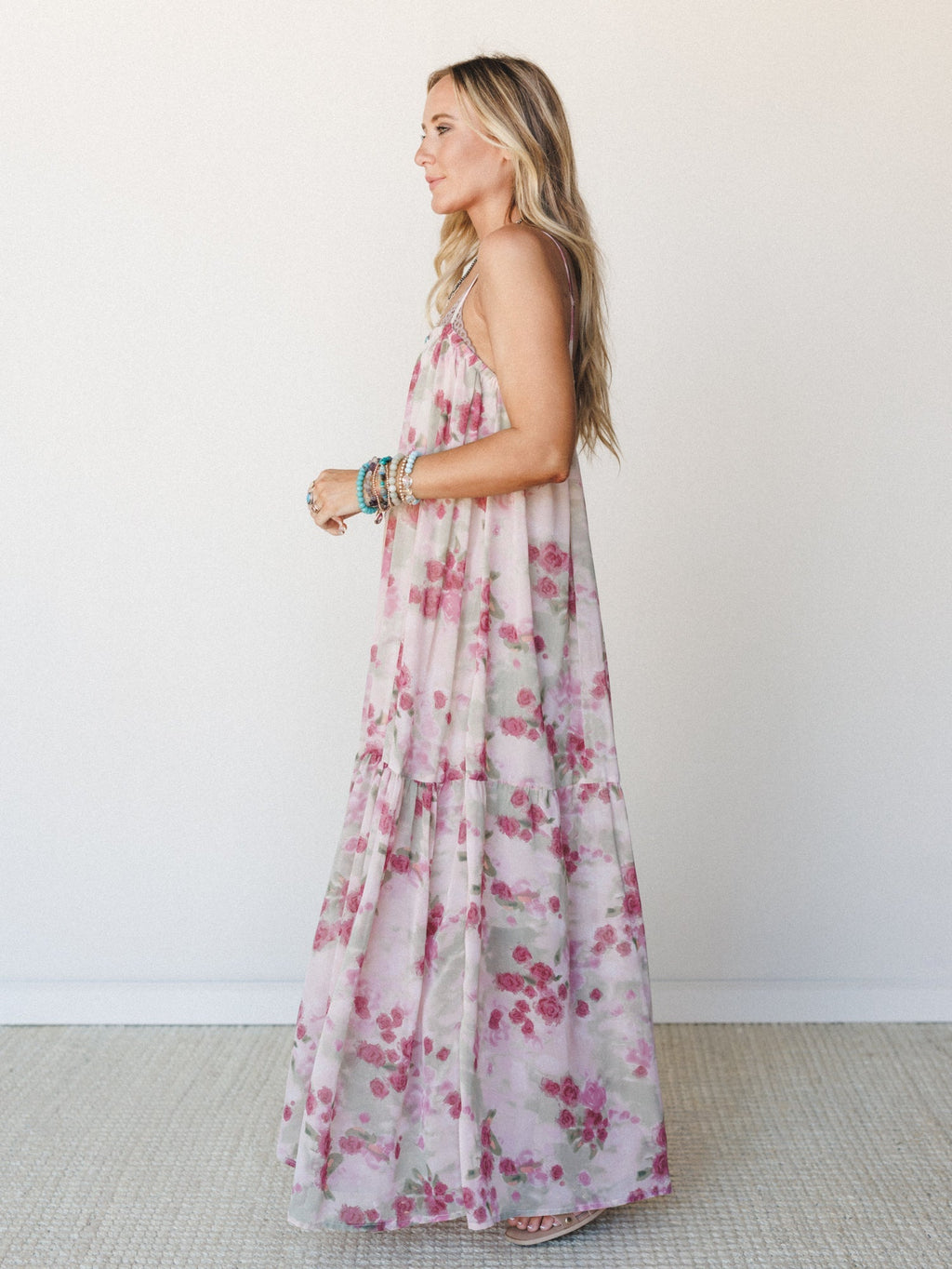 Days of Old Floral Maxi Dress - Mauve Rose