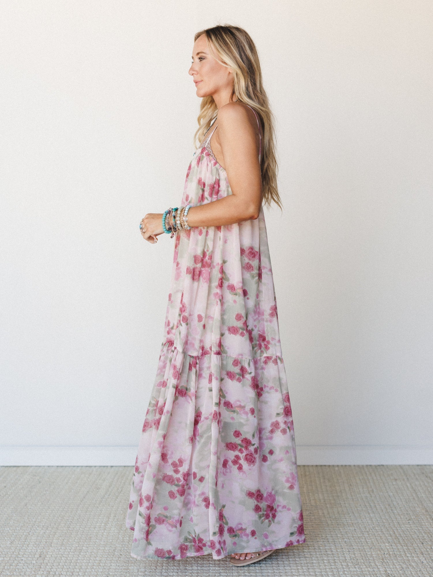 Days of Old Floral Maxi Dress - Mauve Rose
