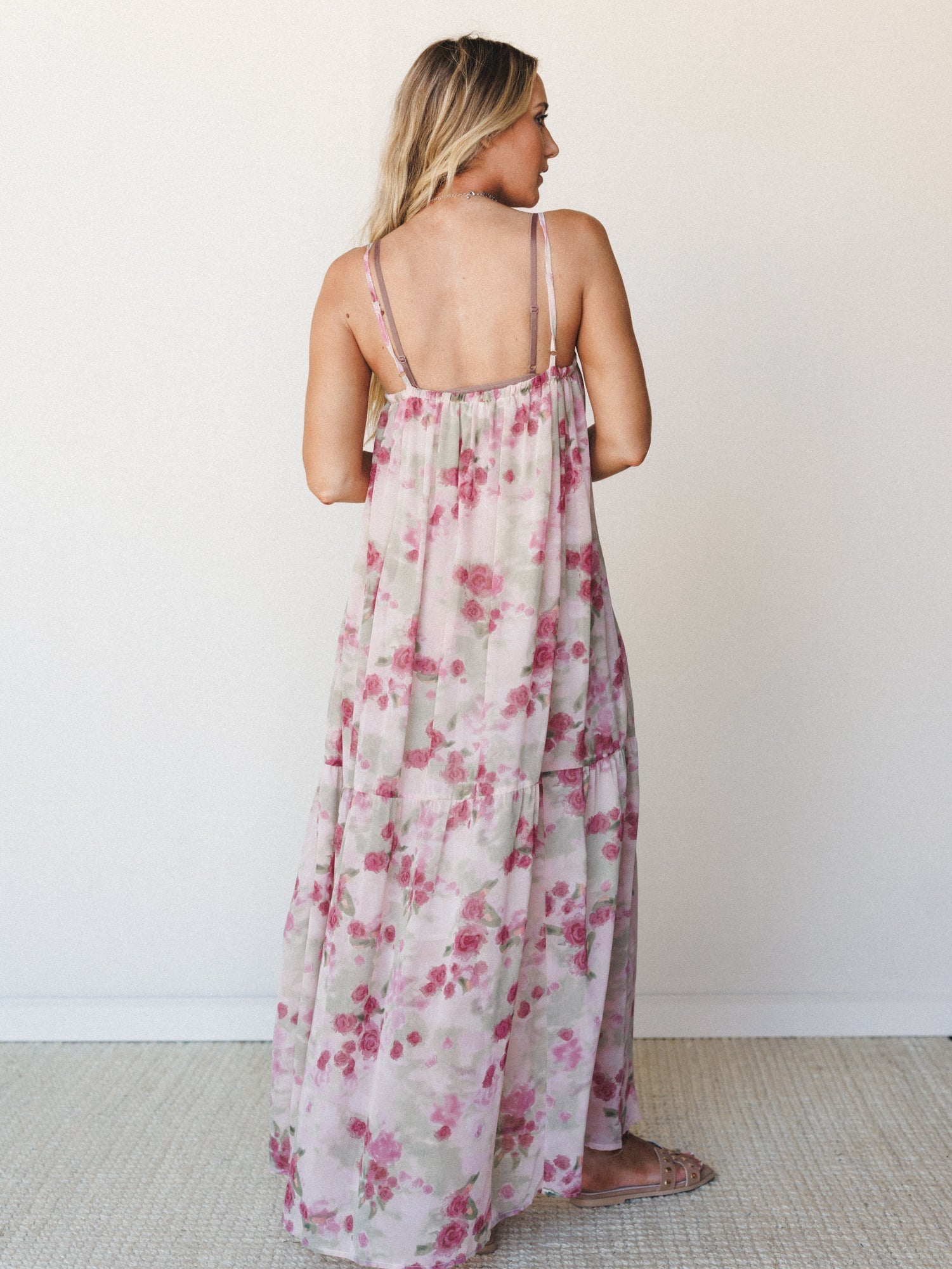 Days of Old Floral Maxi Dress - Mauve Rose