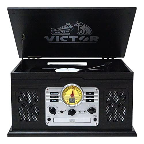 7-in-1 Turntable Music Center with 3-Speed Record Player, Graphite K904