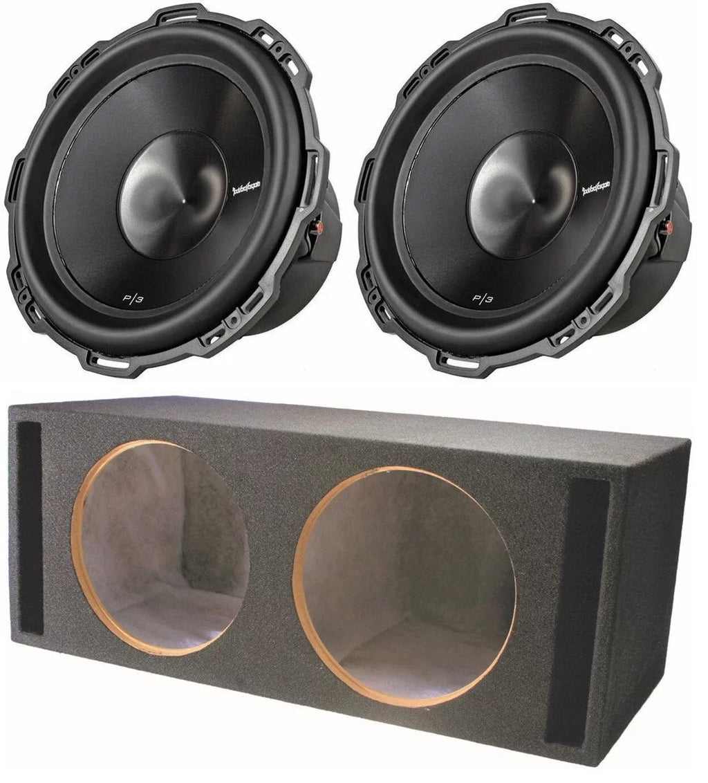2 Rockford Fosgate P3D4-15 15" 2400w DVC Car Subwoofers + Sub Enclosure Box I34932