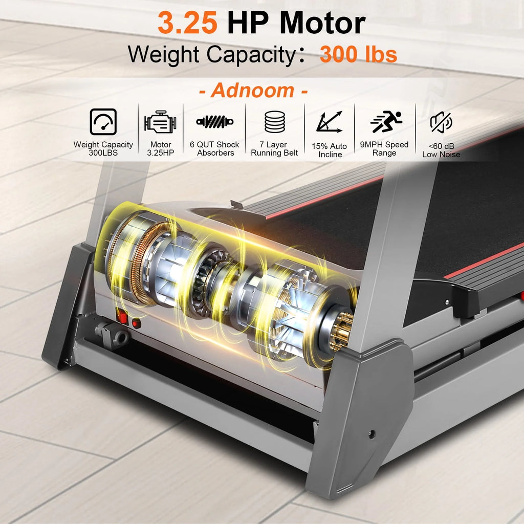 3.25HP Electric Treadmill with 15-Level Auto Incline Q2998
