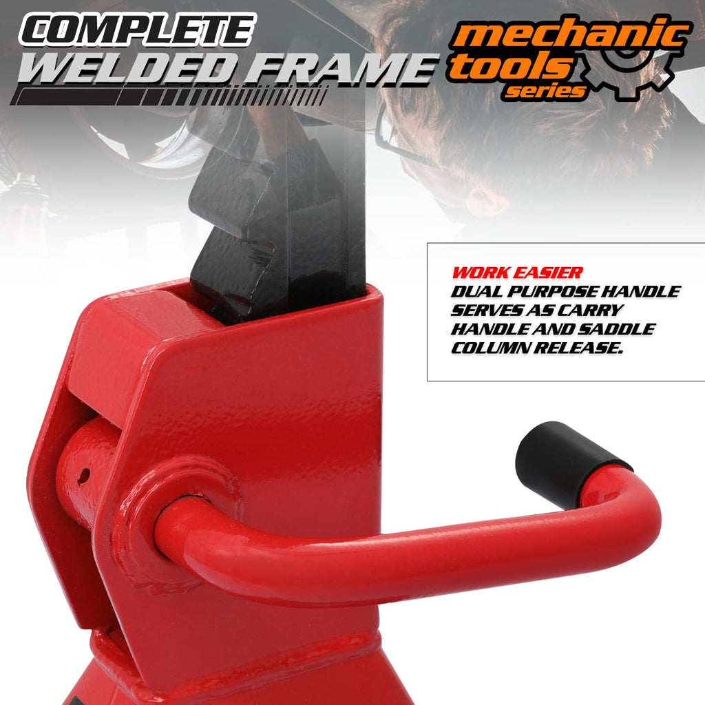2 Ton (4000 lb) Capacity Steel Hydraulic Floor Jack with 2 Jack Stands, Set of 3 Q5739