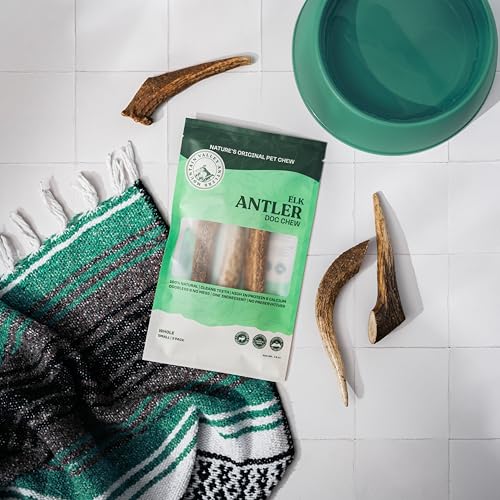 100% Natural Elk Antlers for Dogs - Whole Small (3 Pack) U900232