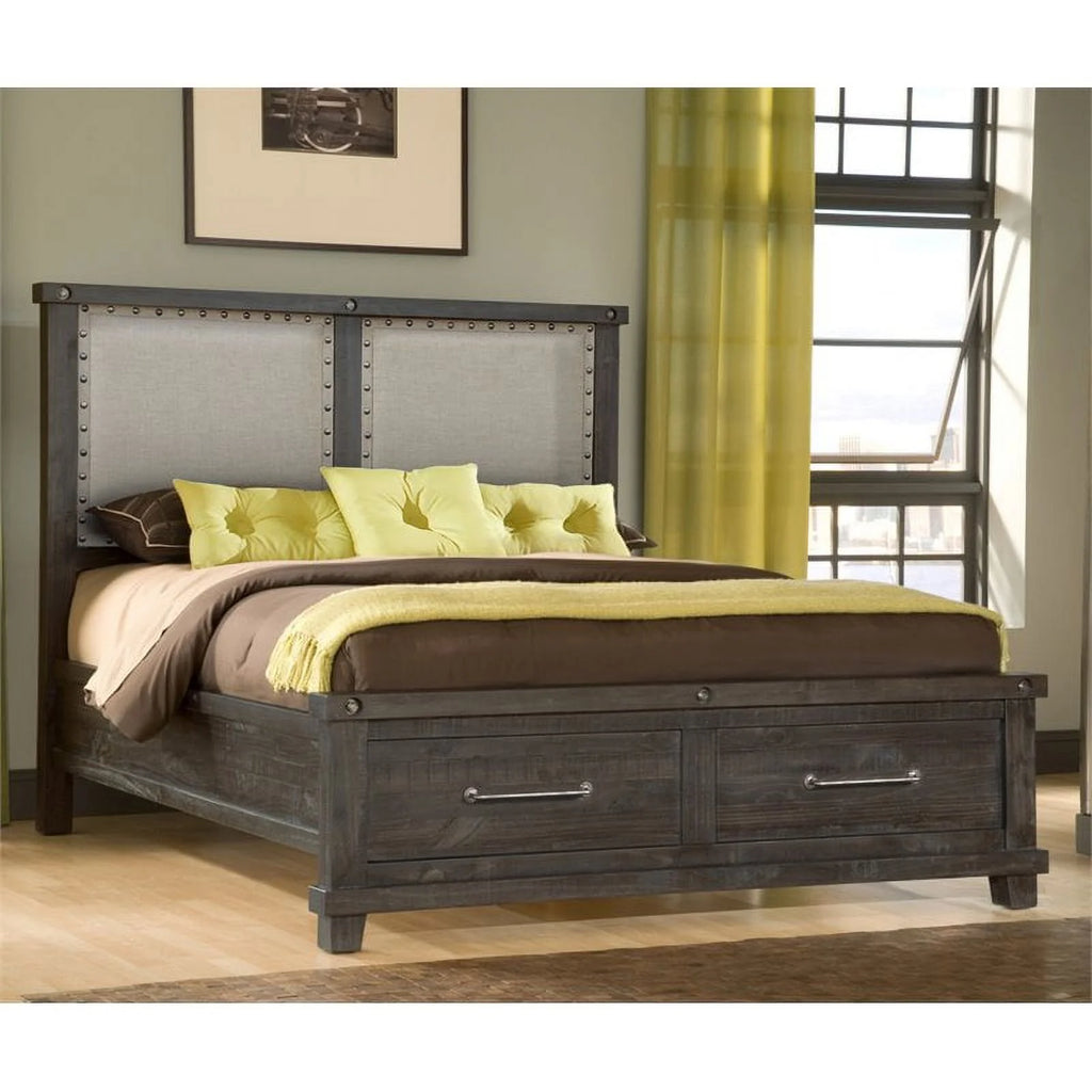 Cafe Upholstered California King Storage Bed V481206
