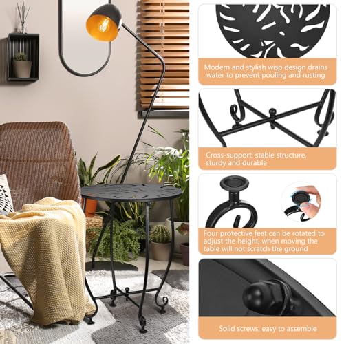 Black Metal Patio Side Table Z68902
