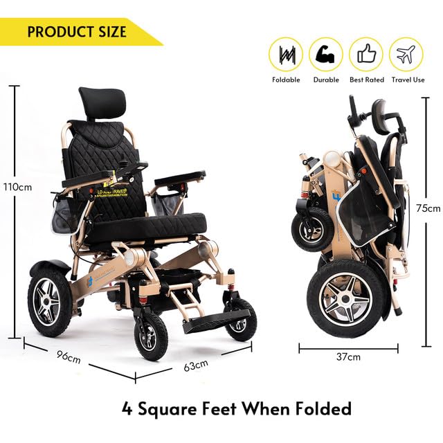 Lightweight Foldable Electric Wheelchair with Blue Seat Q807317