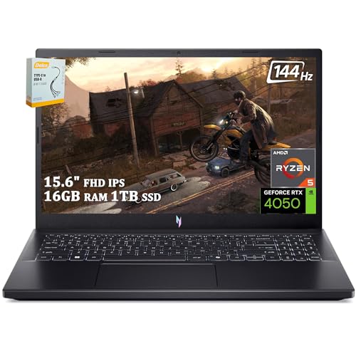 15.6" FHD 144Hz IPS Gaming Laptop, AMD Ryzen 5 7535HS, 32GB RAM 1TB SSD, RTX 4050 Q1092