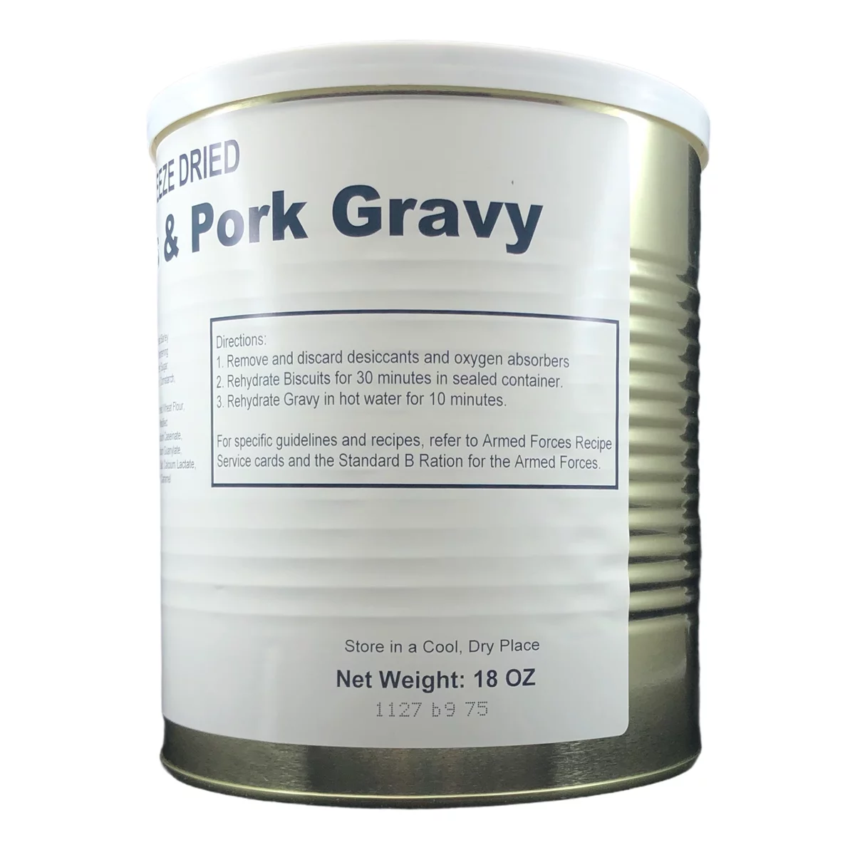 Freeze Dried Biscuits and Gravy #10 18 oz 8 Servings 1 Can L708775
