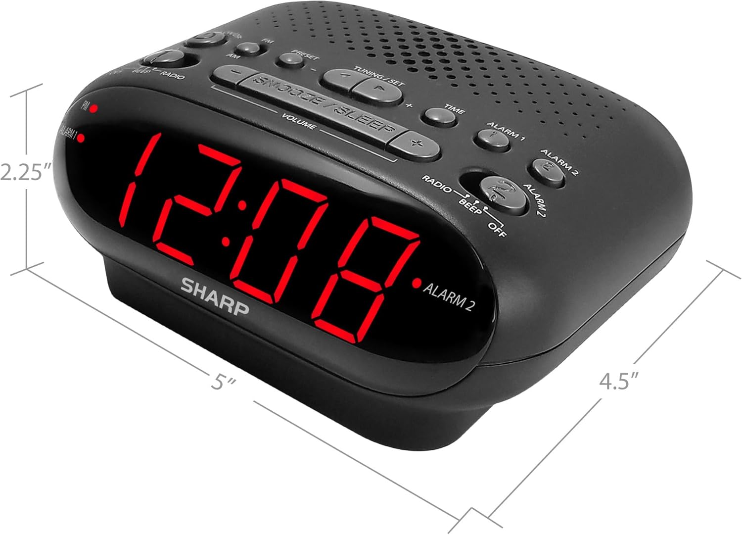 Black Dual Alarm Clock Radio O3572