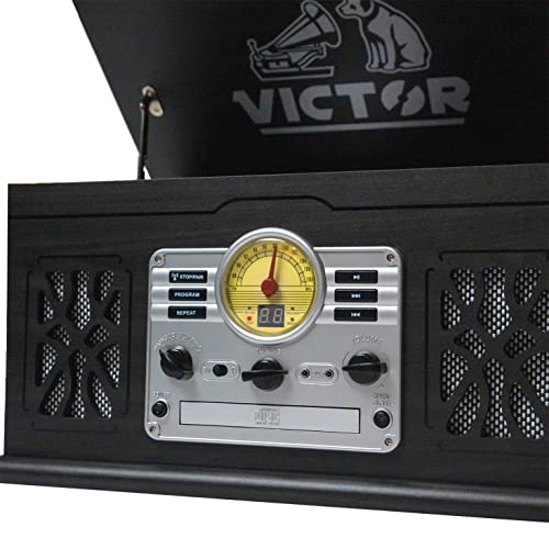7-in-1 Turntable Music Center with 3-Speed Record Player, Graphite K904
