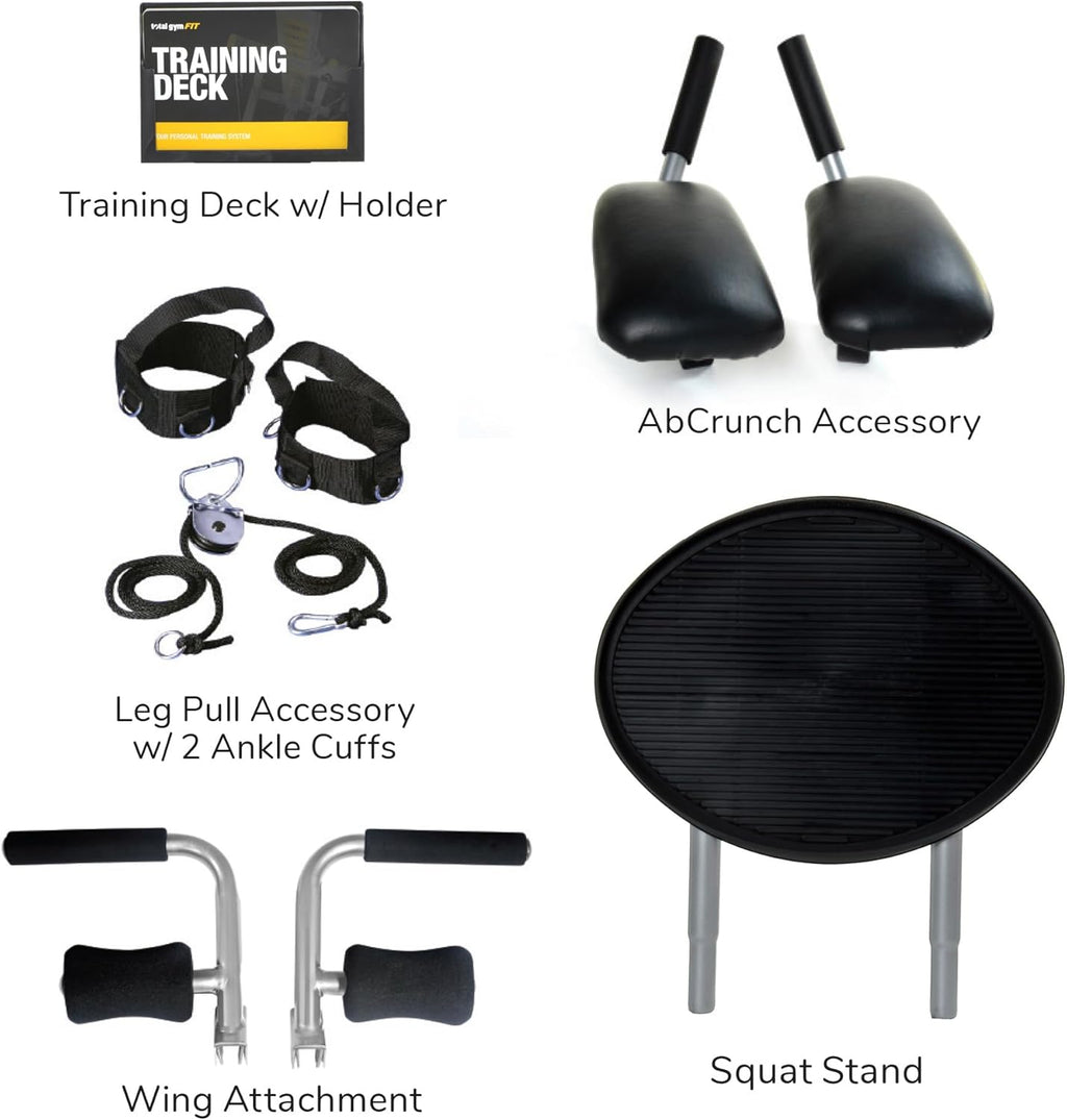 12 Resistance Levels Folding Home Gym Machine with AbCrunch Accessory and Squat Stand E6159