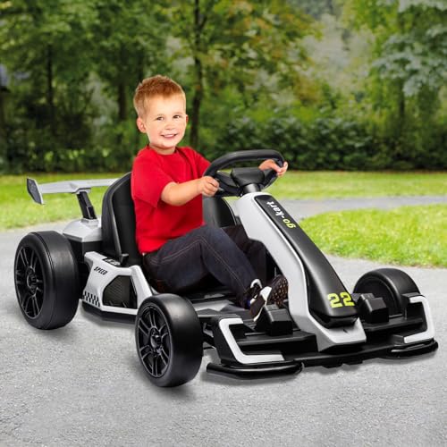24V Electric Go Kart with 300W Motor, Eva Tire, White H369330